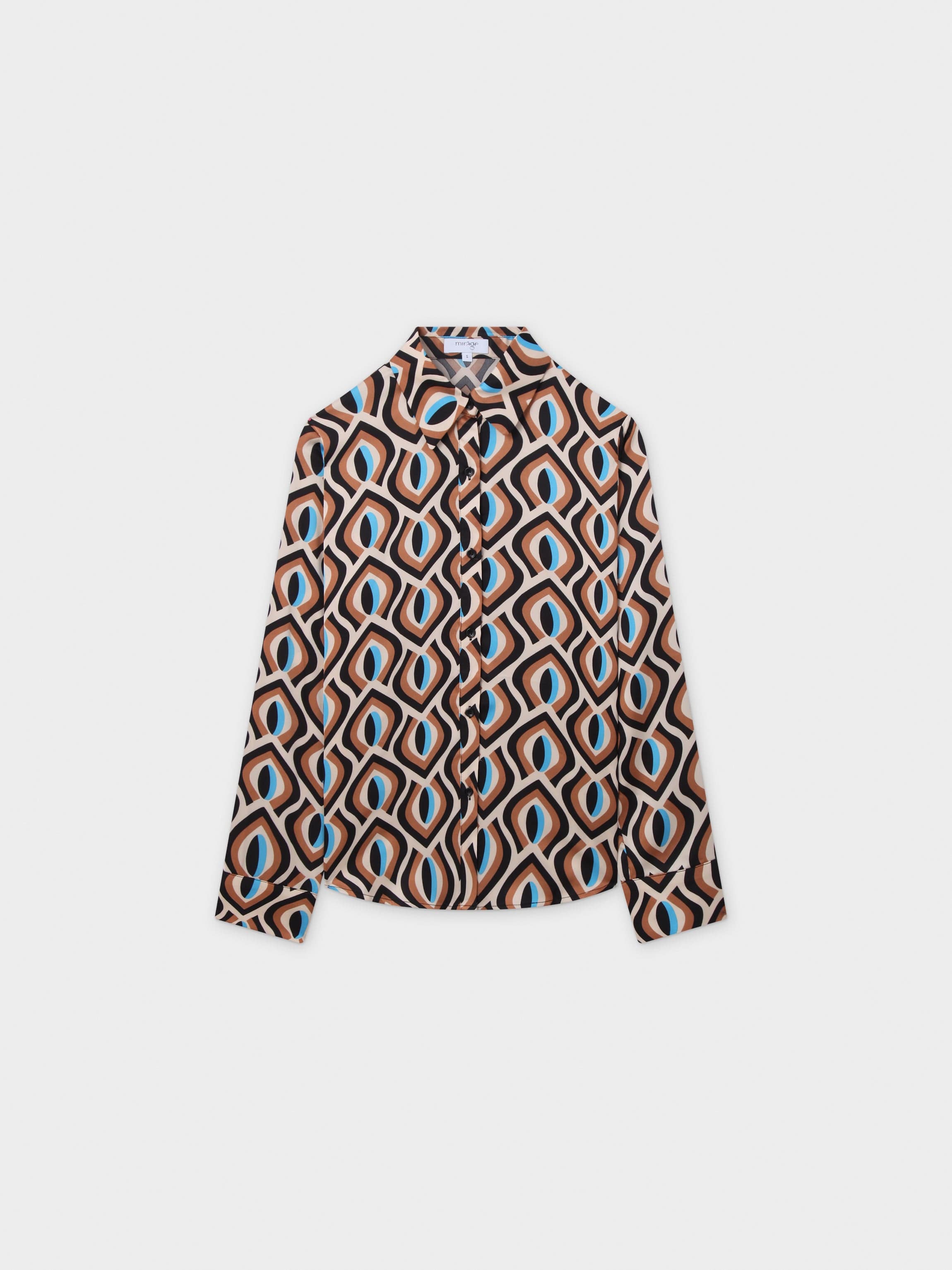 Printed Blouse-Geometric Neutrals-1
