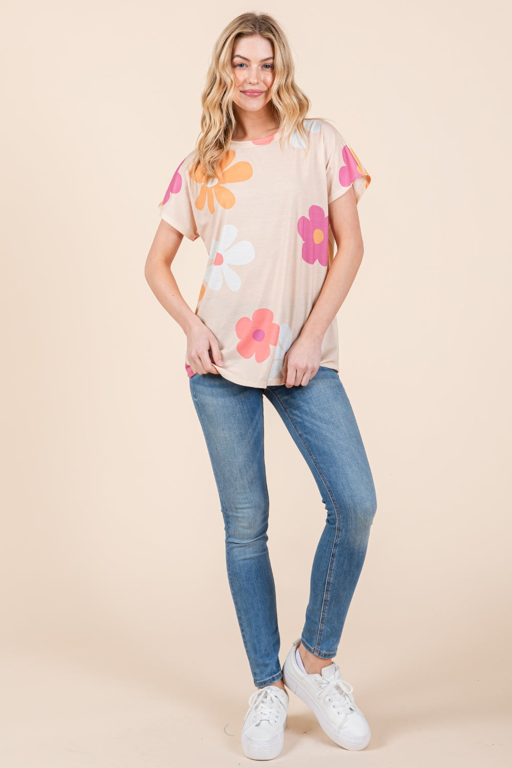 BOMBOM Floral Short Sleeve T-Shirt-3
