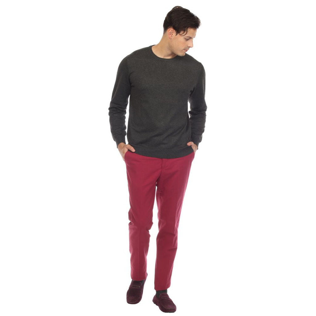 Sam Jacobi Men's Pullover Charcoal Knitted Sweater Crewneck Stylish Knitwear Long Sleeve Casual Slim Fit-3