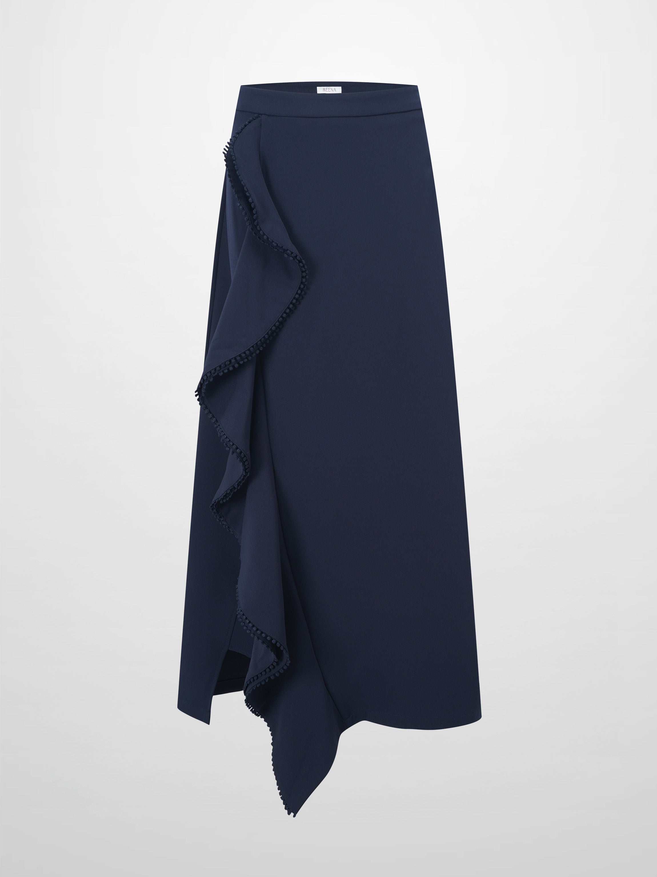Side Ruffle Skirt-Navy