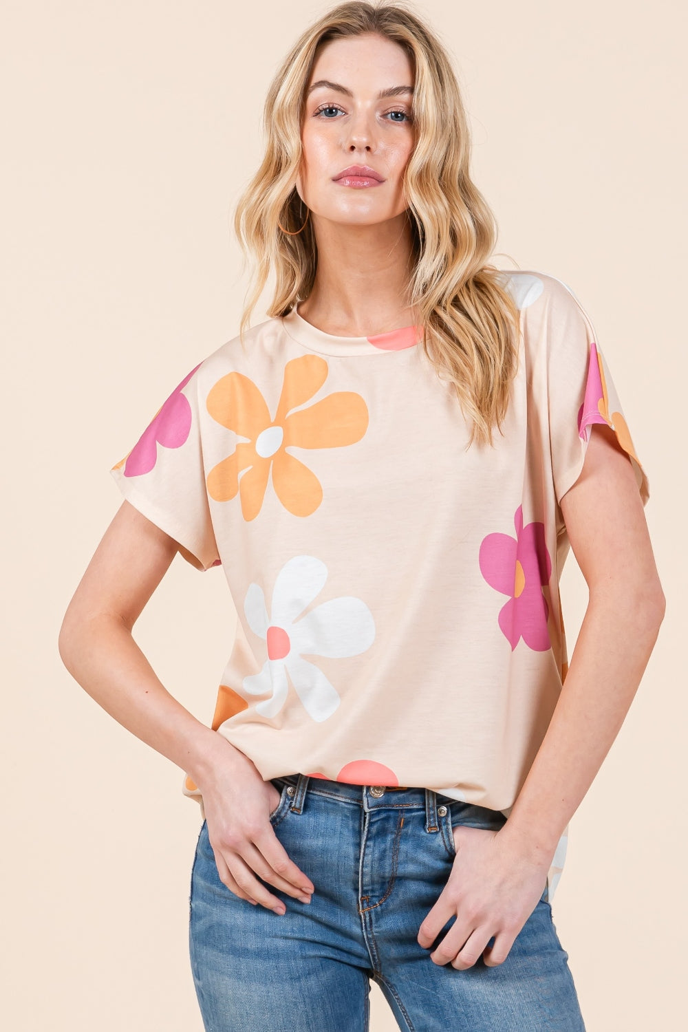BOMBOM Floral Short Sleeve T-Shirt-0