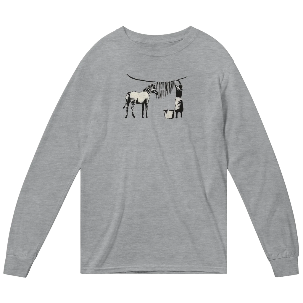 Banksy Zebra Stripes Artwork Long Sleeve Shirt-0