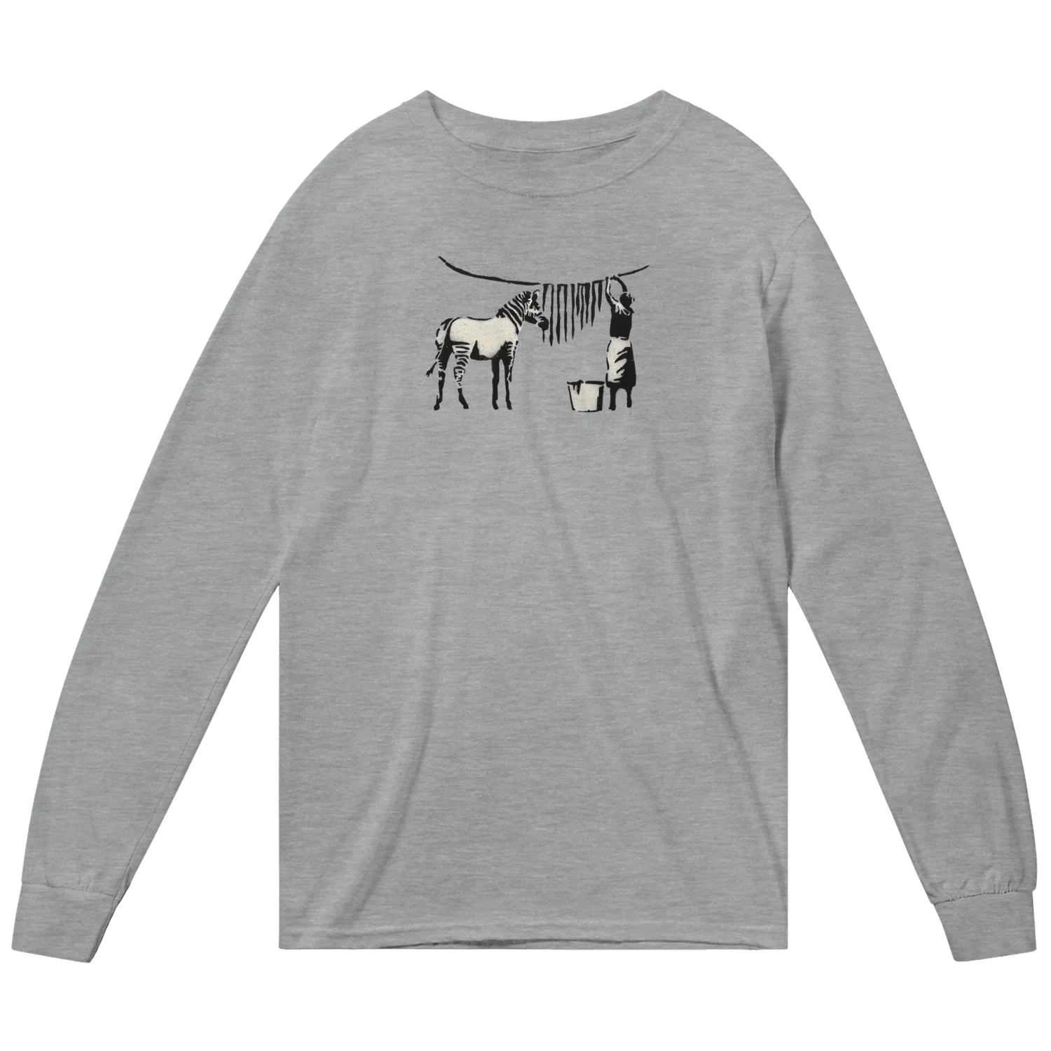 Banksy Zebra Stripes Artwork Long Sleeve Shirt-0