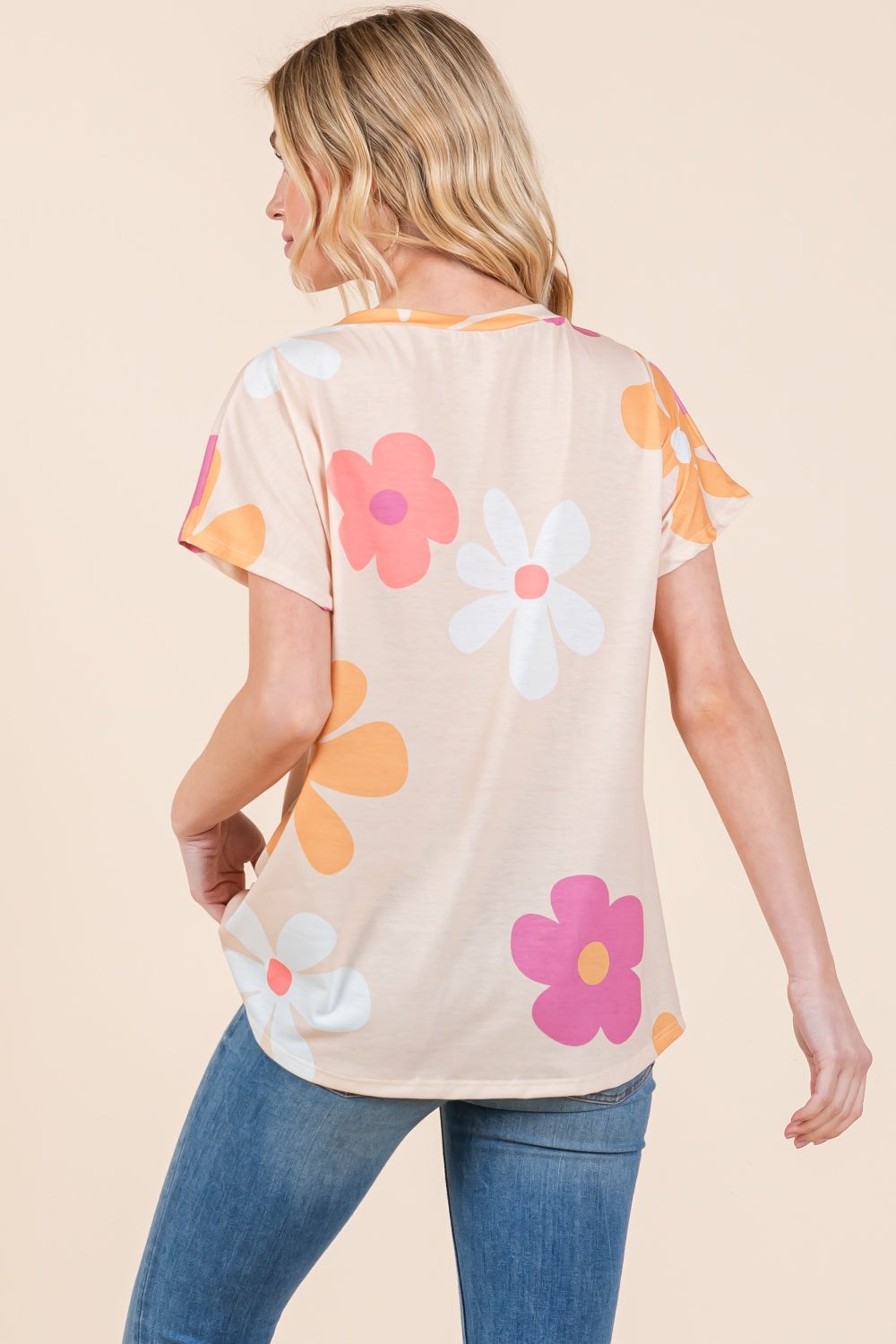 BOMBOM Floral Short Sleeve T-Shirt-1