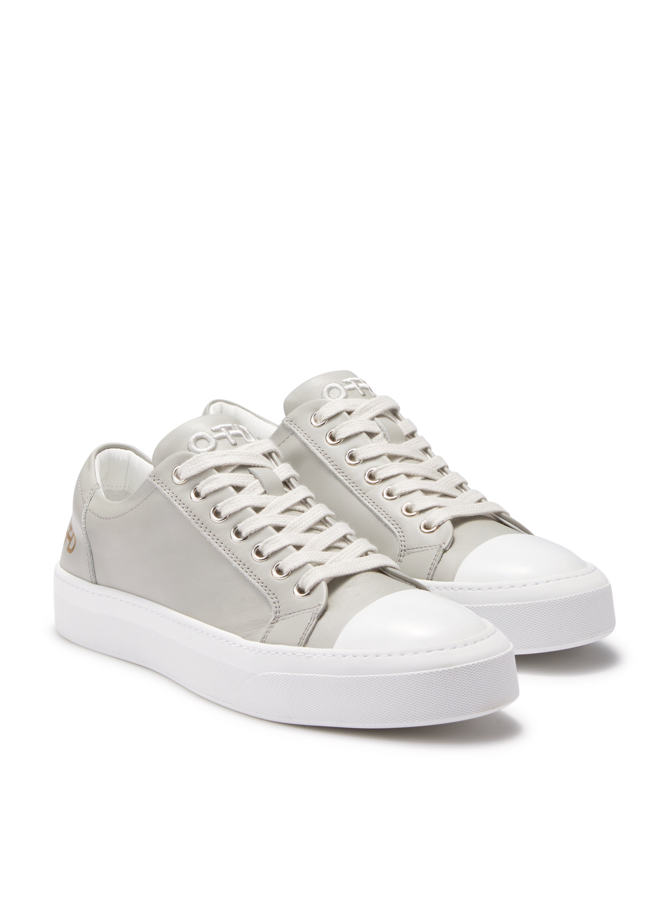 Leather Low-Top Sneaker (Light Grey)