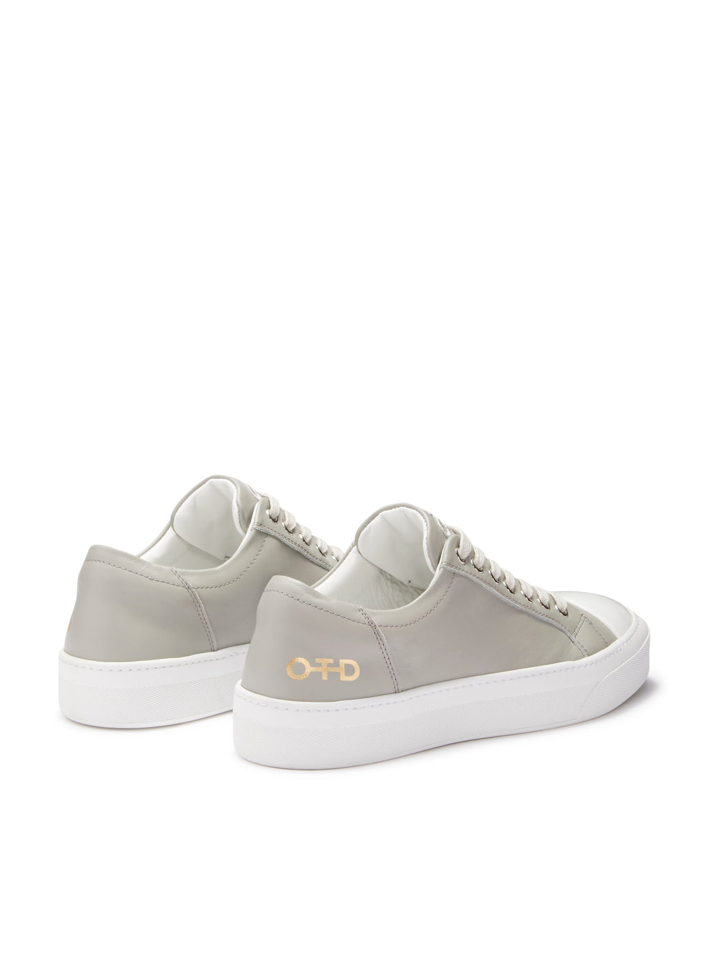 Leather Low-Top Sneaker (Light Grey)
