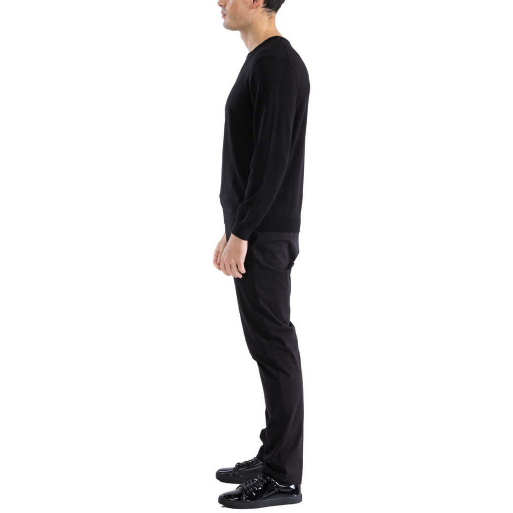 Sam Jacobi Men's Pullover Black Knitted Sweater Crewneck Stylish Knitwear Long Sleeve Casual Slim Fit-3