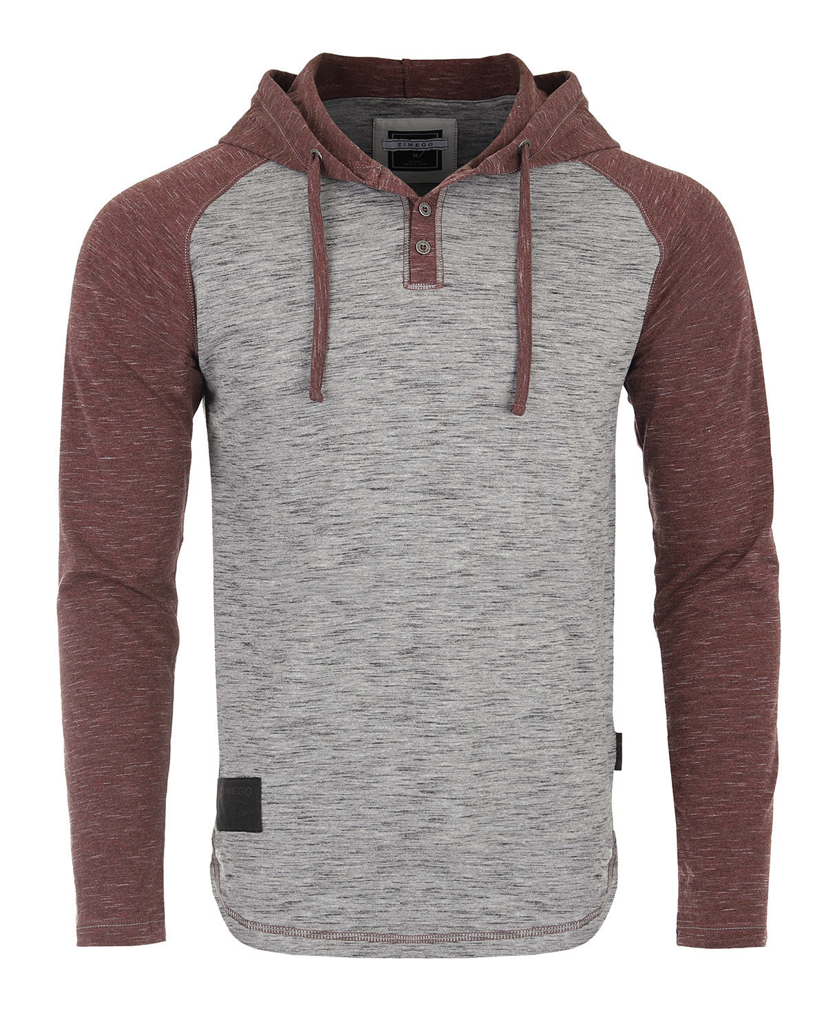 Long Sleeve Athletic Casual Hooded Henley Shirt-3