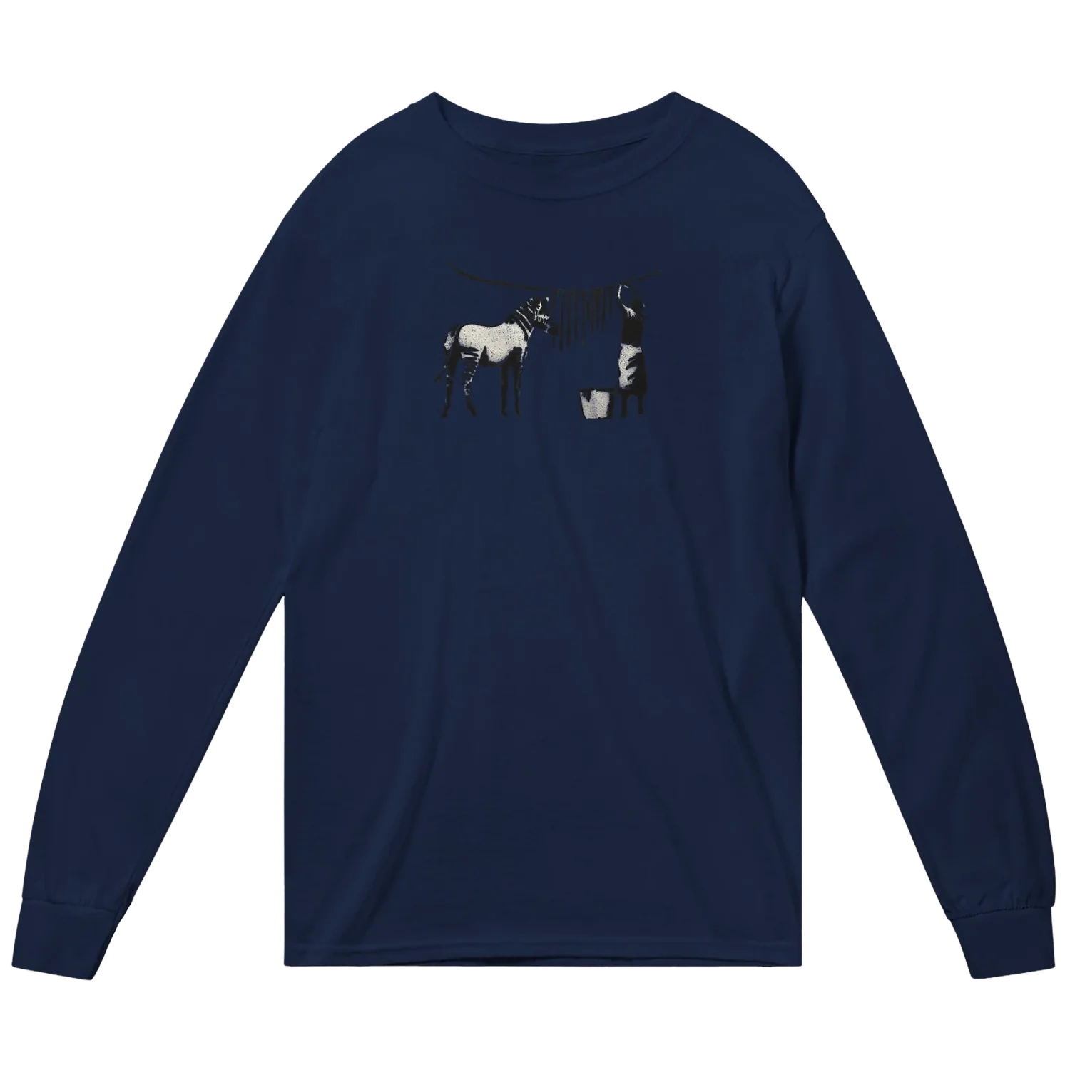 Banksy Zebra Stripes Artwork Long Sleeve Shirt-5