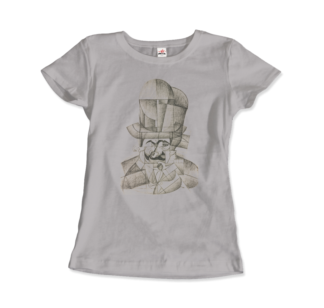 Juan Gris Man with Opera Hat 1912 Artwork T-Shirt-4
