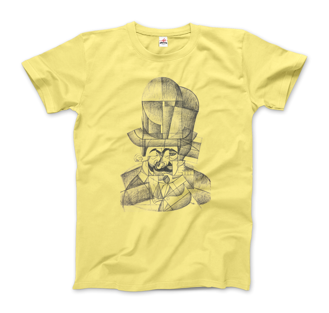 Juan Gris Man with Opera Hat 1912 Artwork T-Shirt-5