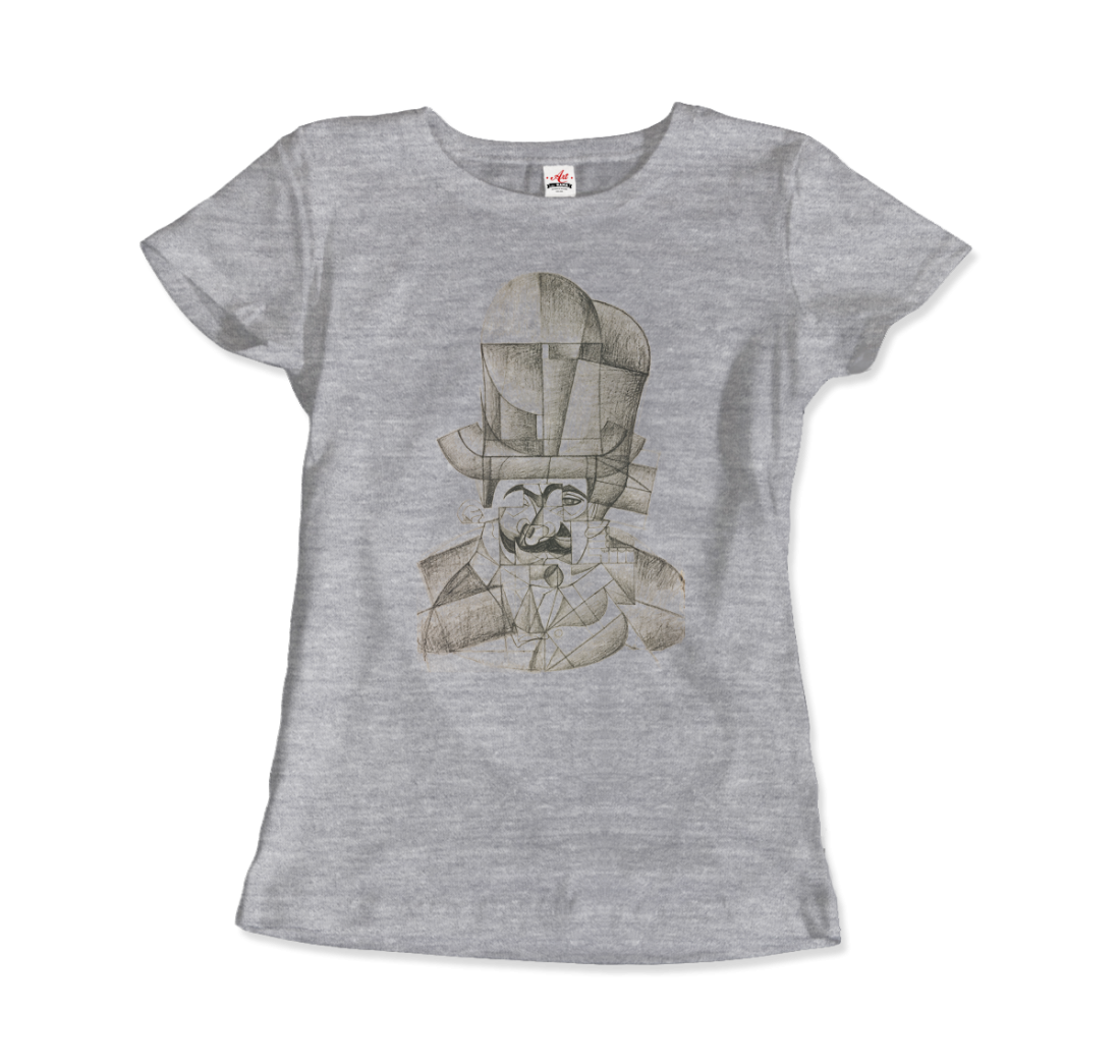 Juan Gris Man with Opera Hat 1912 Artwork T-Shirt-9