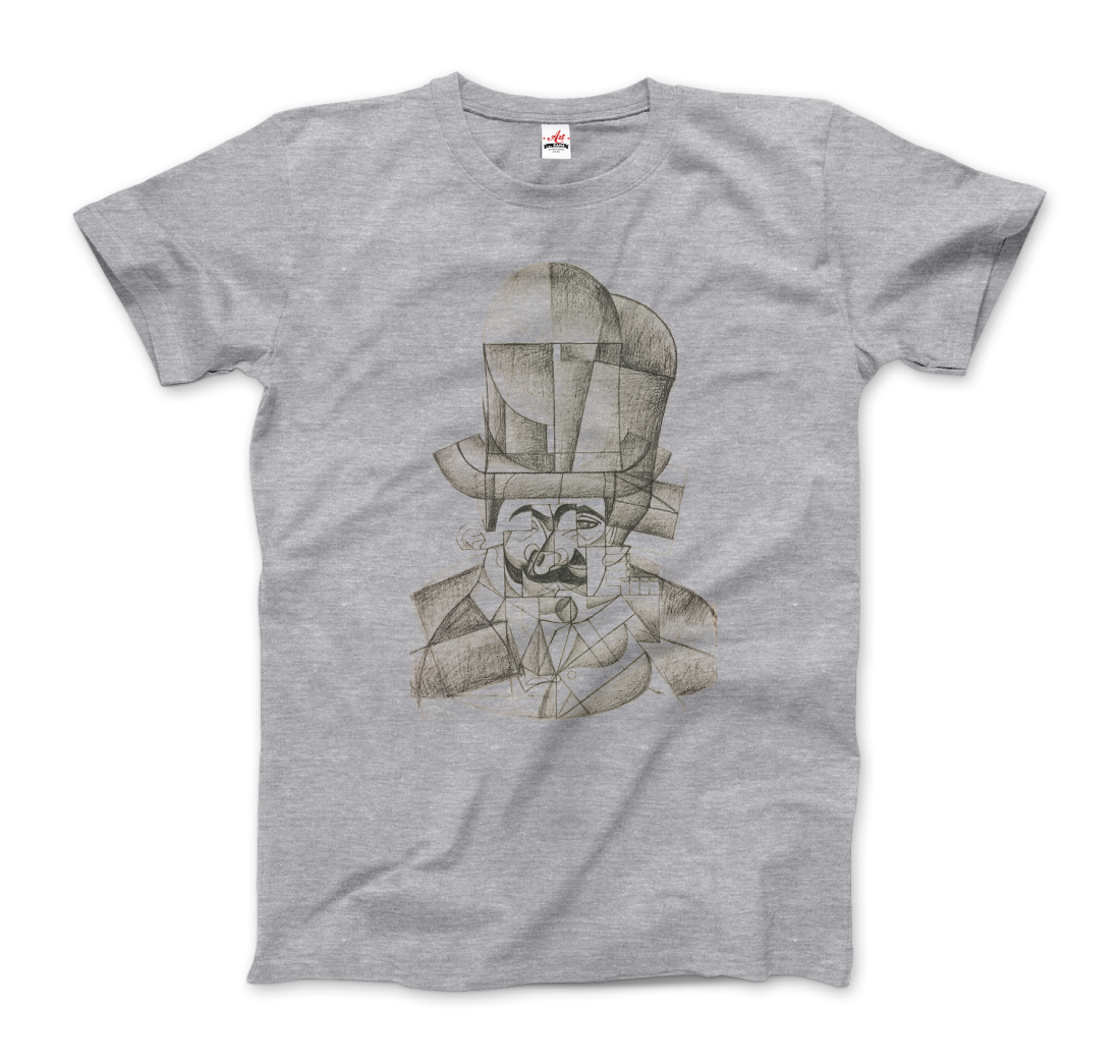 Juan Gris Man with Opera Hat 1912 Artwork T-Shirt-6
