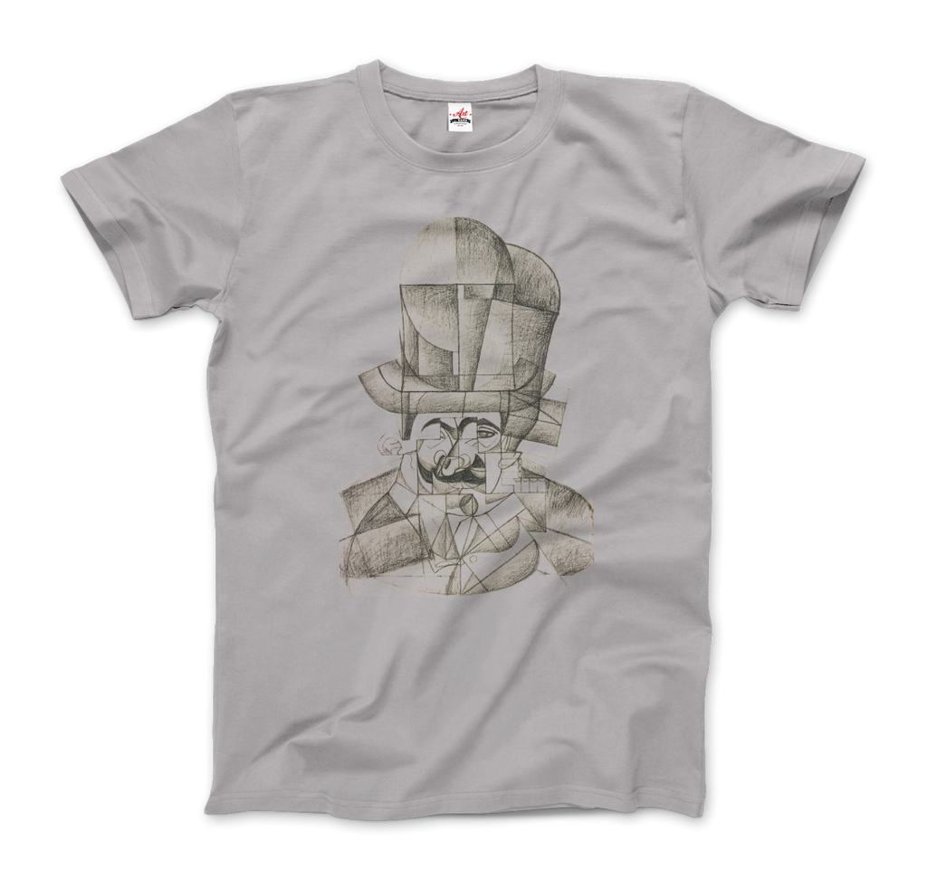 Juan Gris Man with Opera Hat 1912 Artwork T-Shirt-3