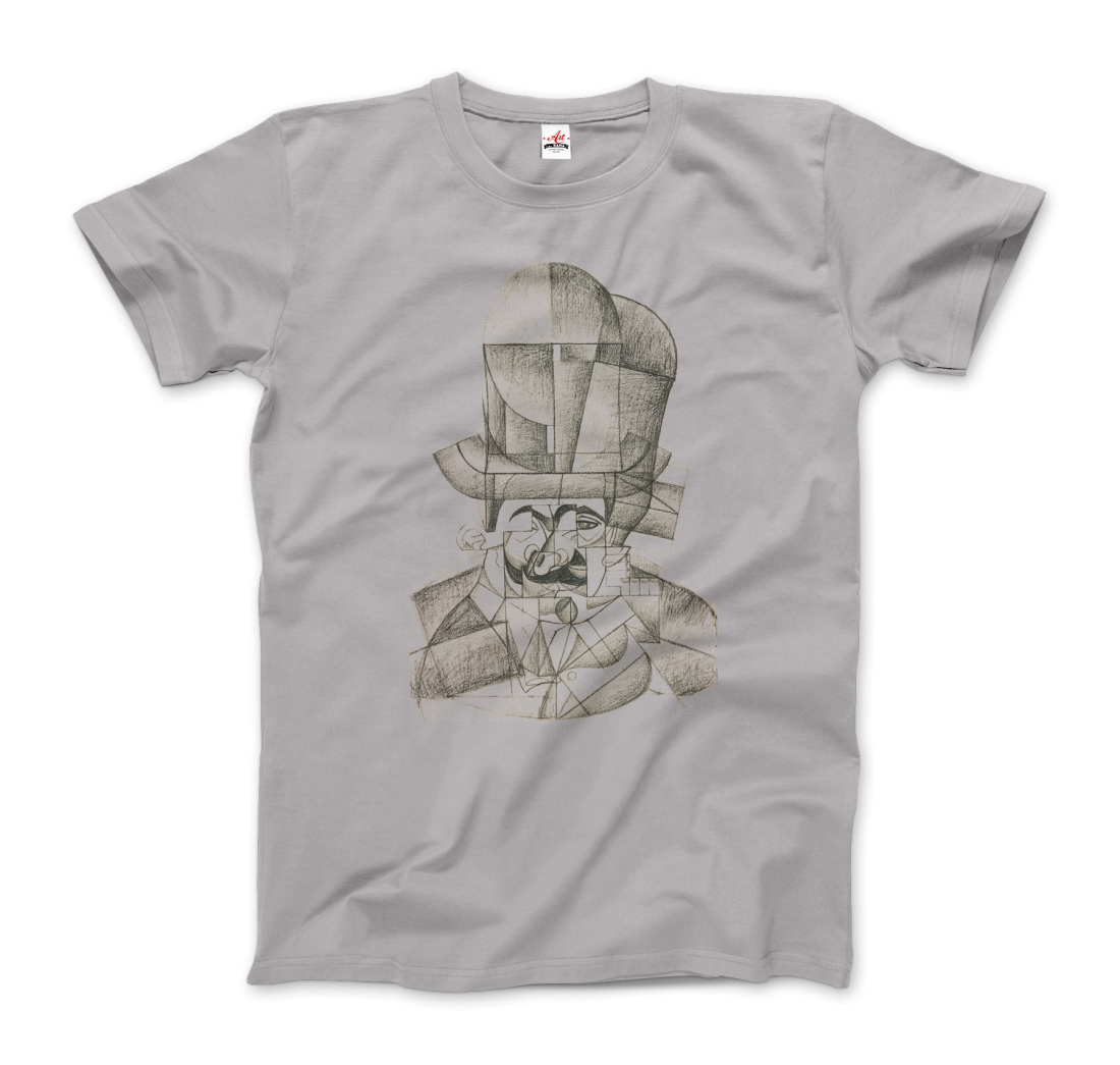 Juan Gris Man with Opera Hat 1912 Artwork T-Shirt-3
