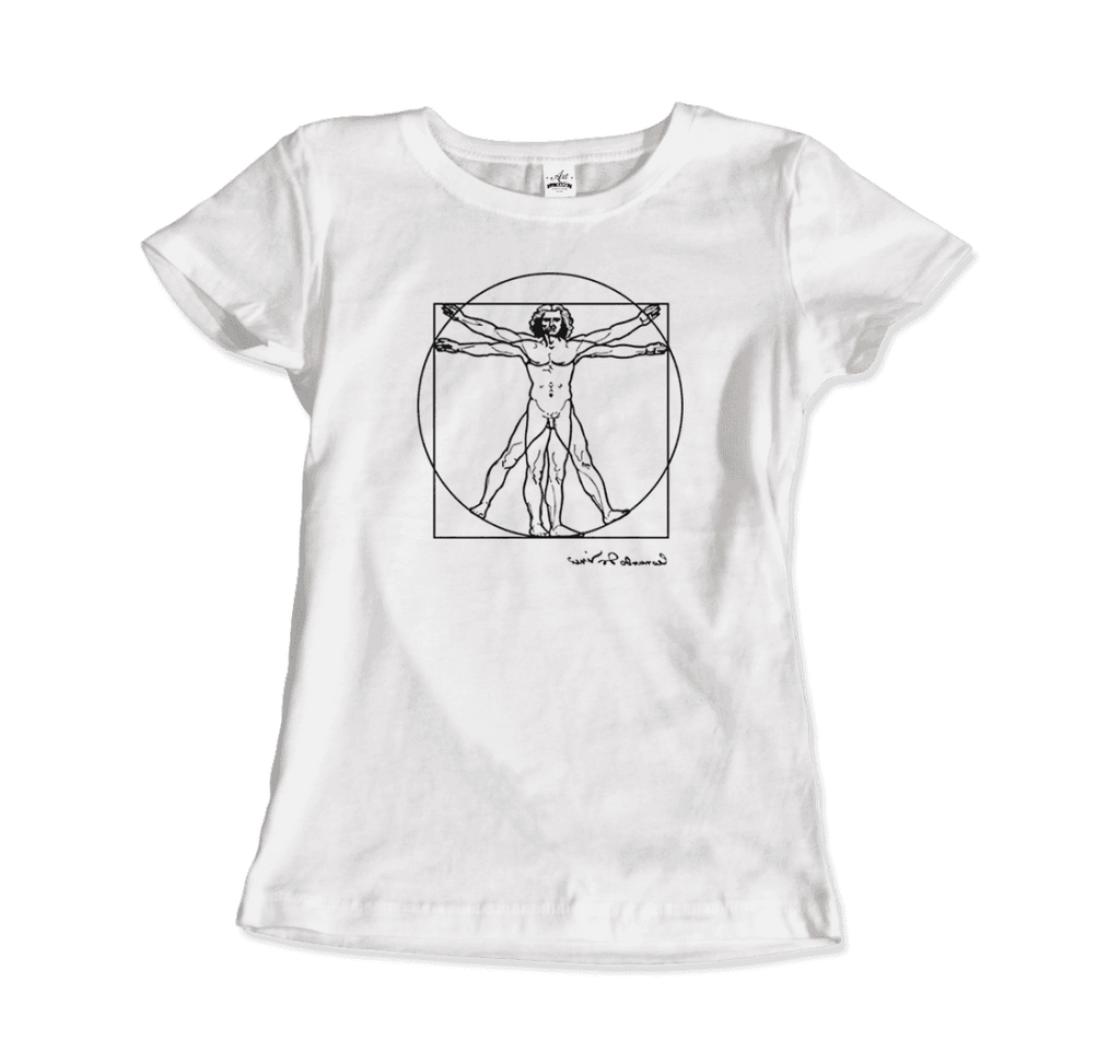 Leonardo Da Vinci, Vitruvian Man Sketch T-Shirt-4