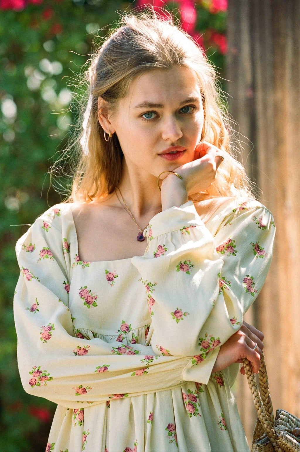 Palmer Dress - Yellow Floral Dress (Vintage Print)