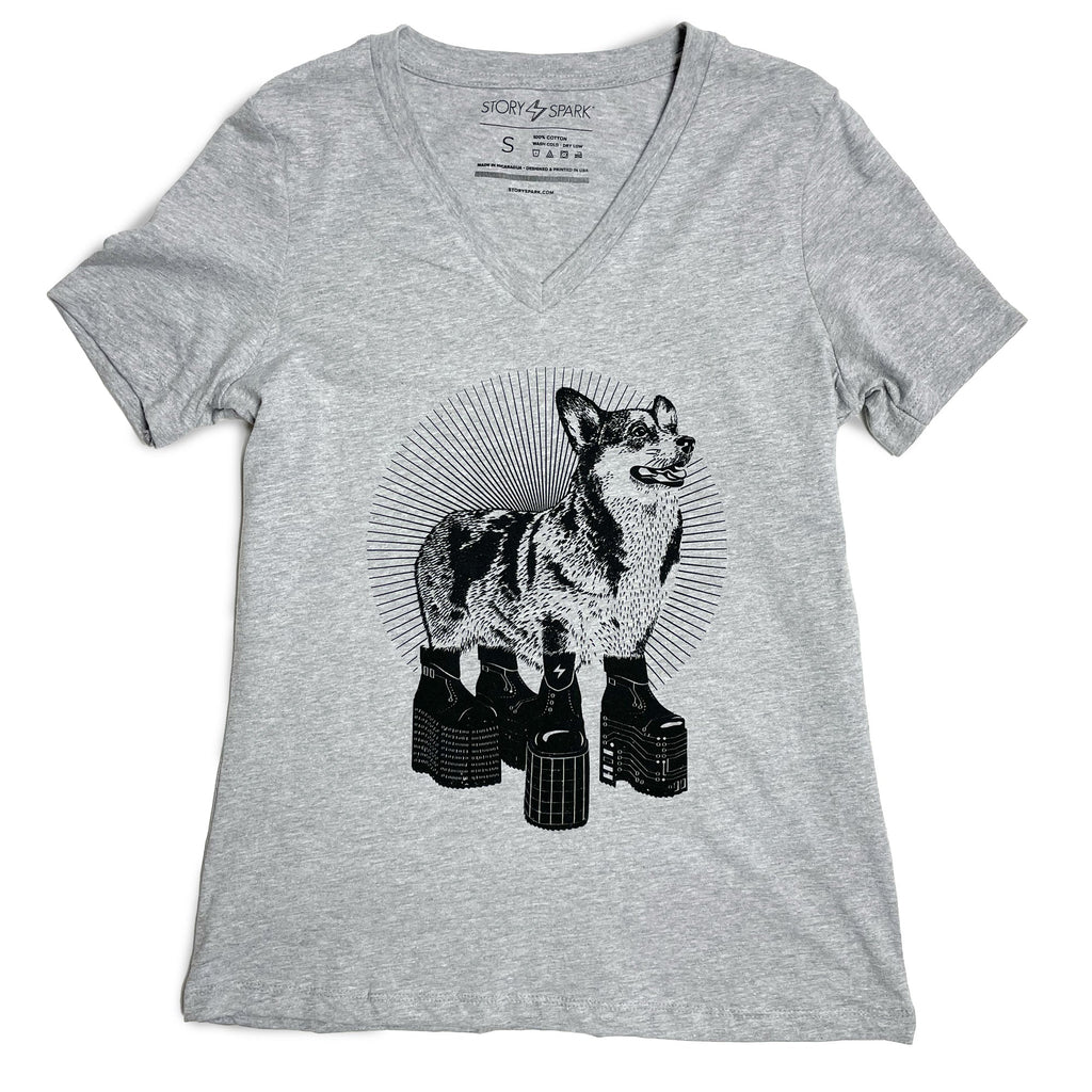 Platform Corgi Womens T-shirt-0