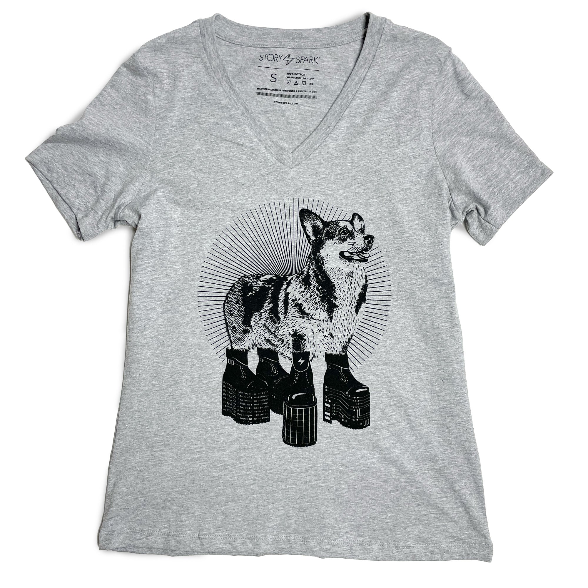 Platform Corgi Womens T-shirt-0