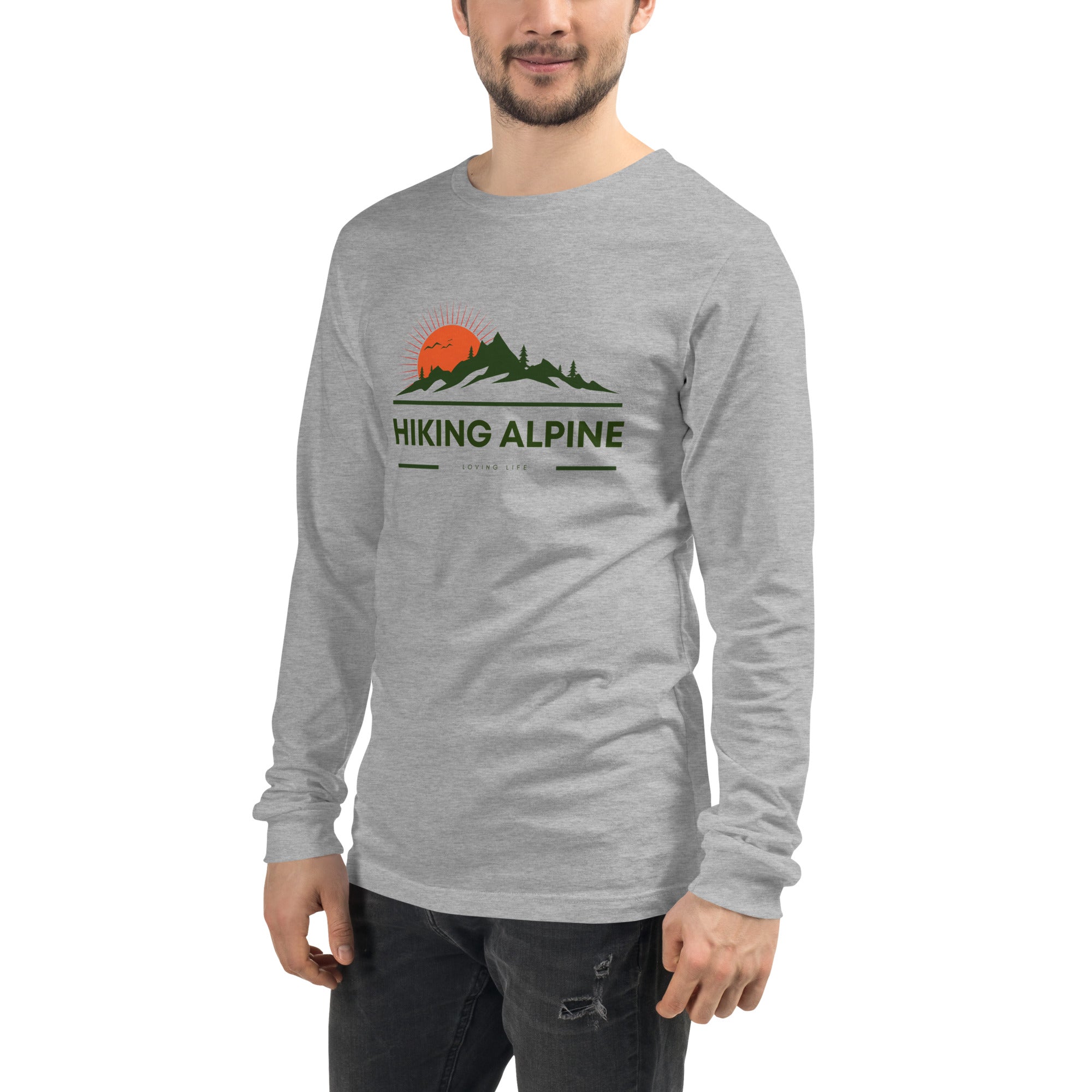 Hiking Alpine Peak Unisex Long Sleeve Tee-10