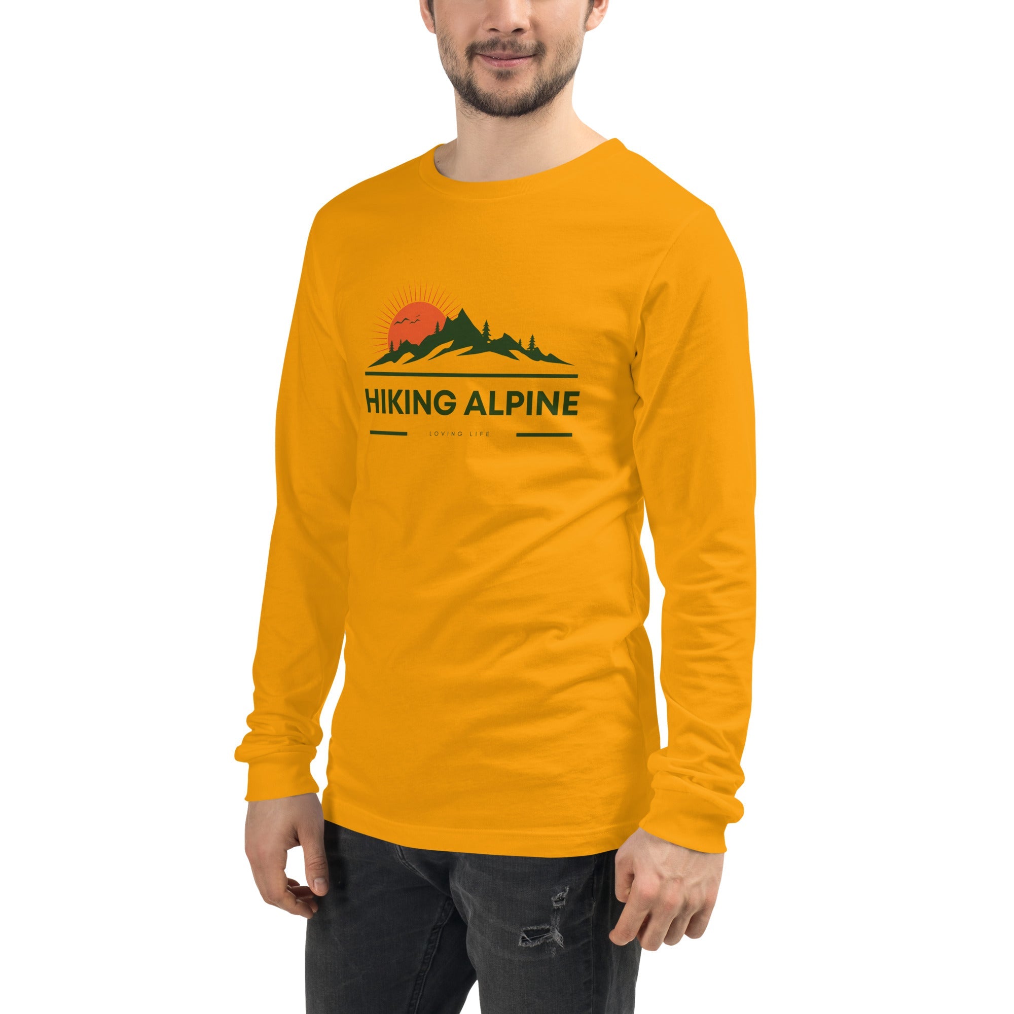 Hiking Alpine Peak Unisex Long Sleeve Tee-9