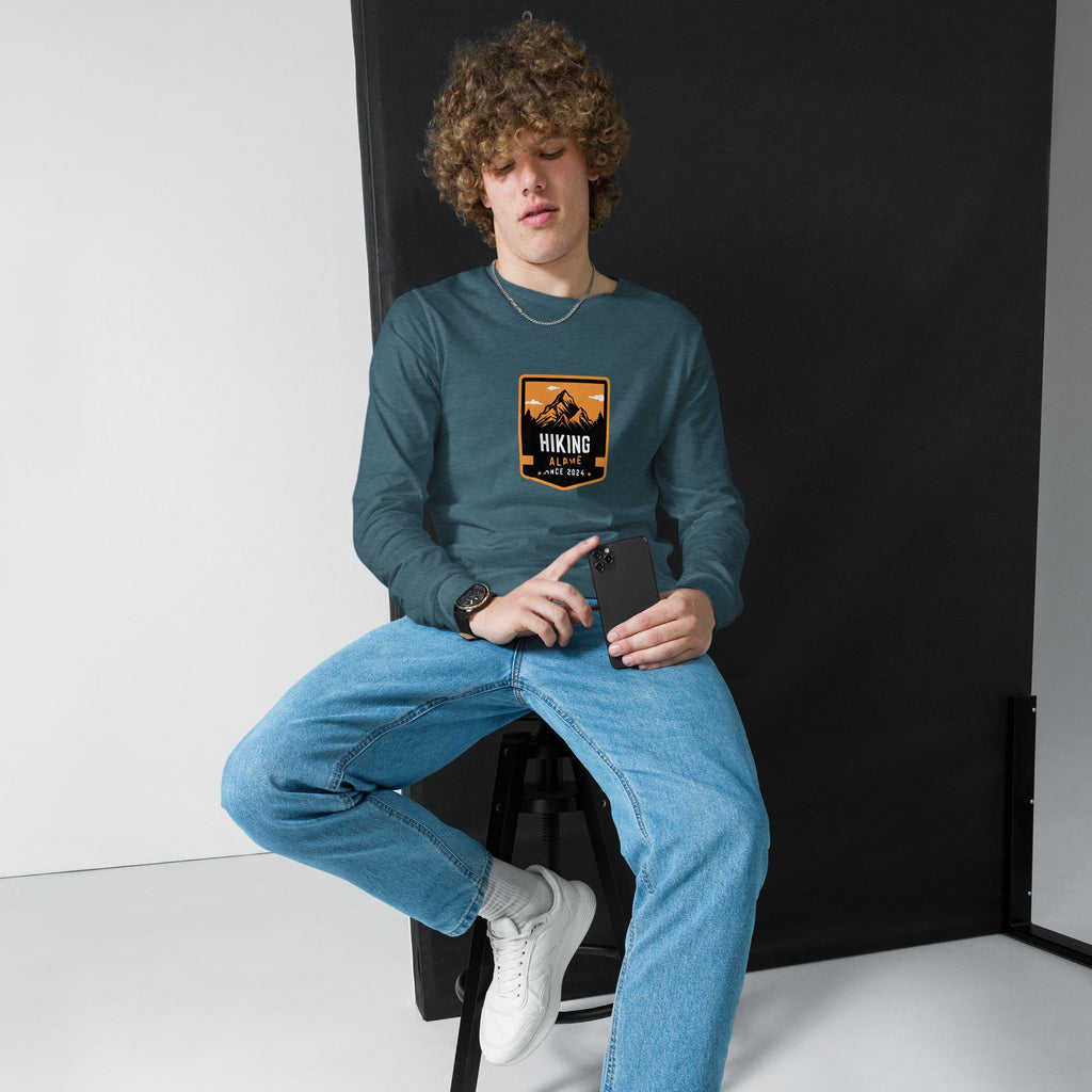 Hiking Alpine Lakes Unisex Long Sleeve Tee-1