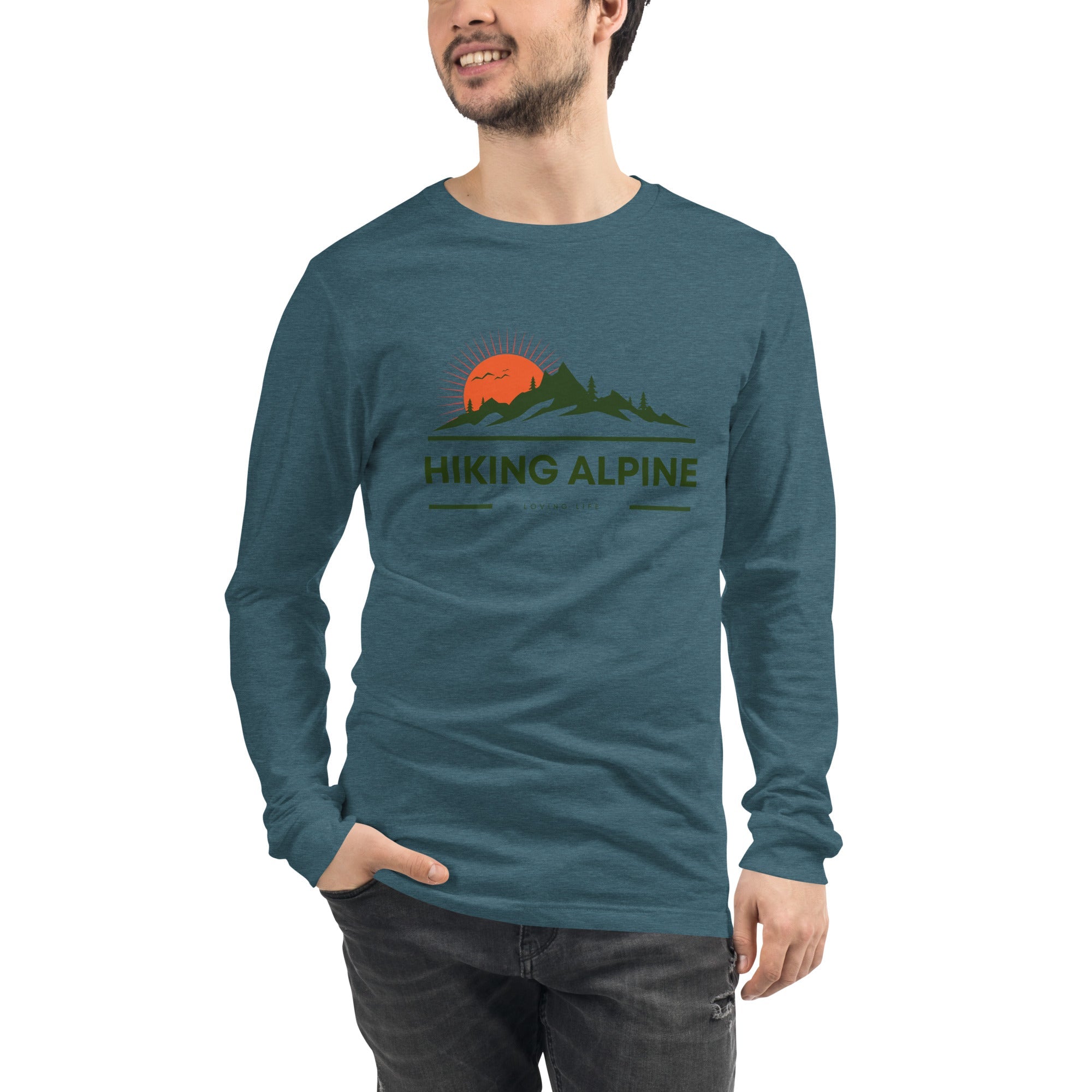 Hiking Alpine Peak Unisex Long Sleeve Tee-1