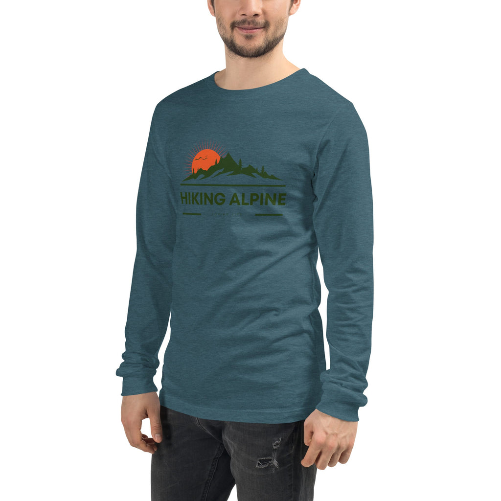 Hiking Alpine Peak Unisex Long Sleeve Tee-4