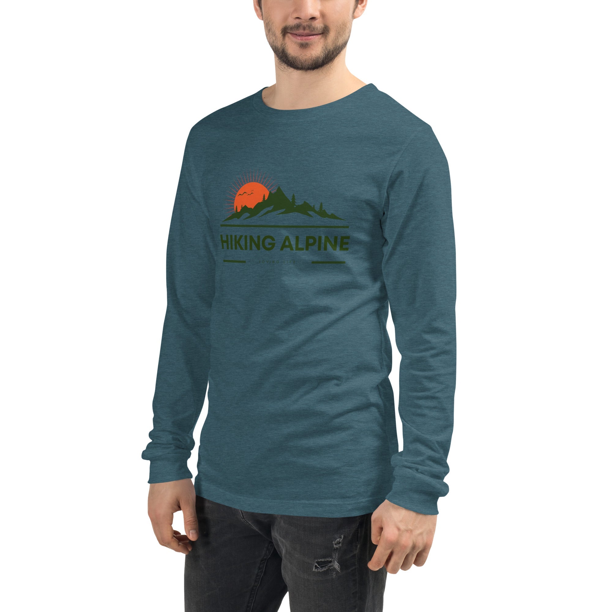 Hiking Alpine Peak Unisex Long Sleeve Tee-4