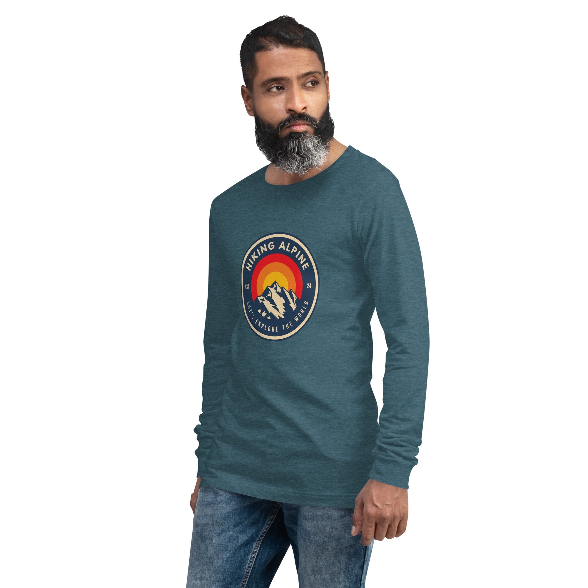Hiking Alpine Mountains Unisex Long Sleeve Tee-8