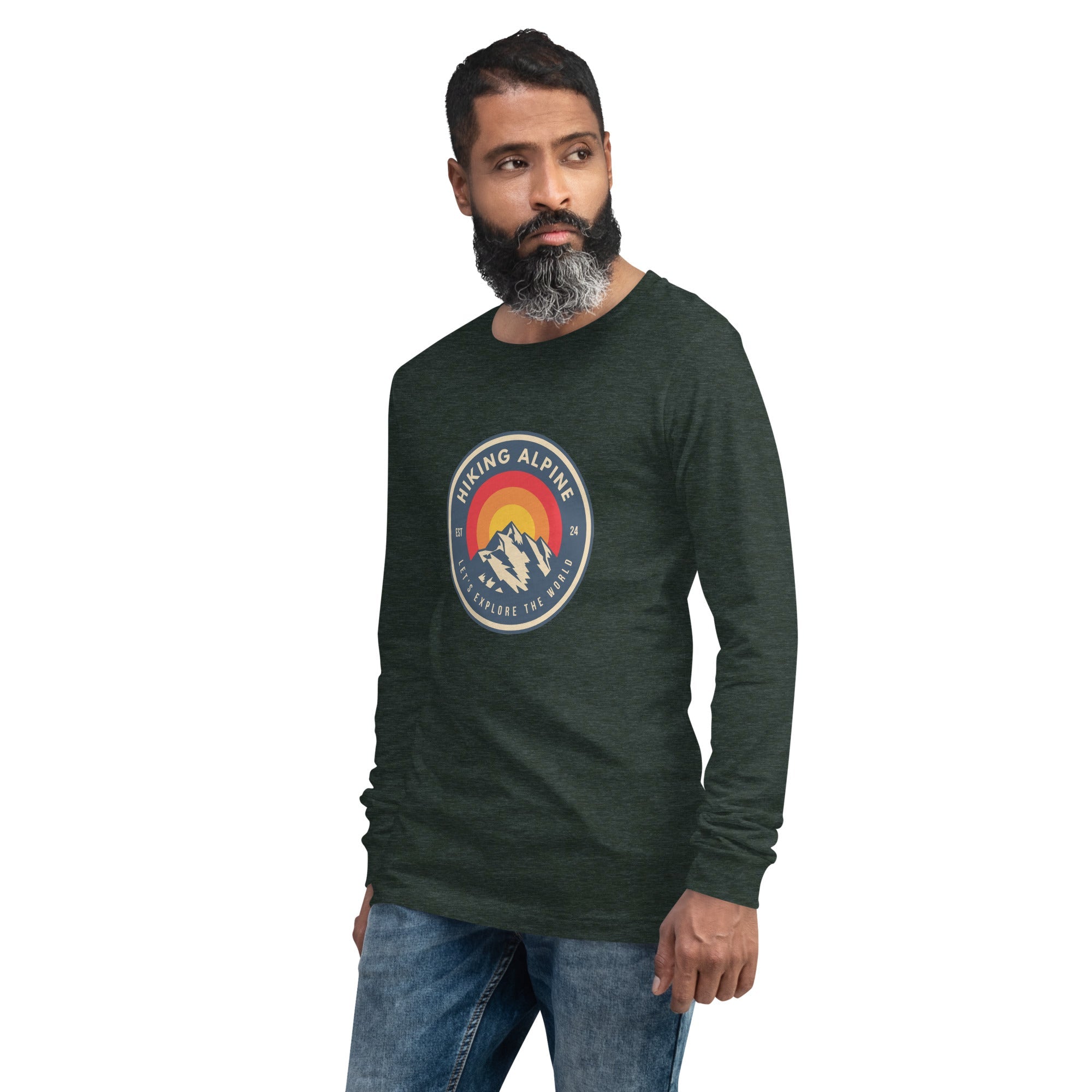 Hiking Alpine Mountains Unisex Long Sleeve Tee-6