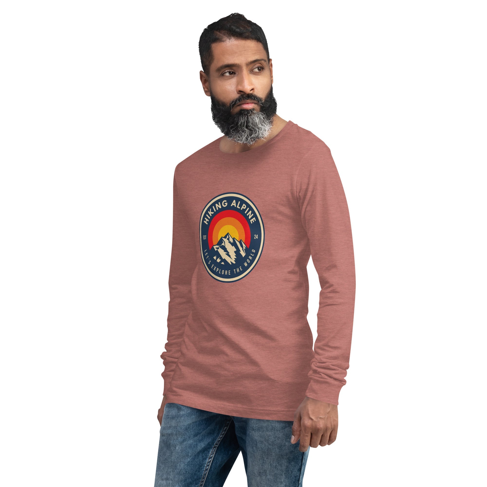 Hiking Alpine Mountains Unisex Long Sleeve Tee-10