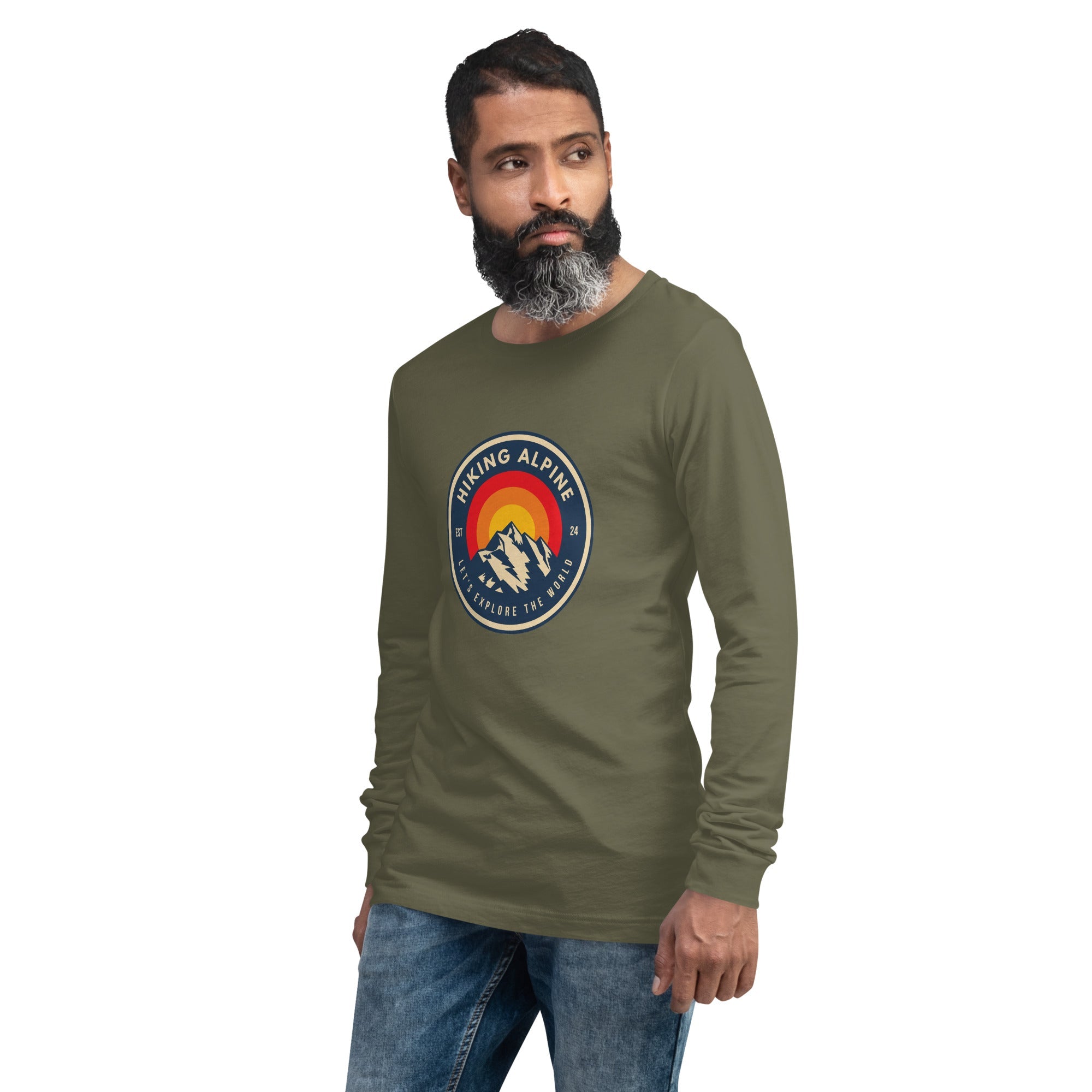 Hiking Alpine Mountains Unisex Long Sleeve Tee-9