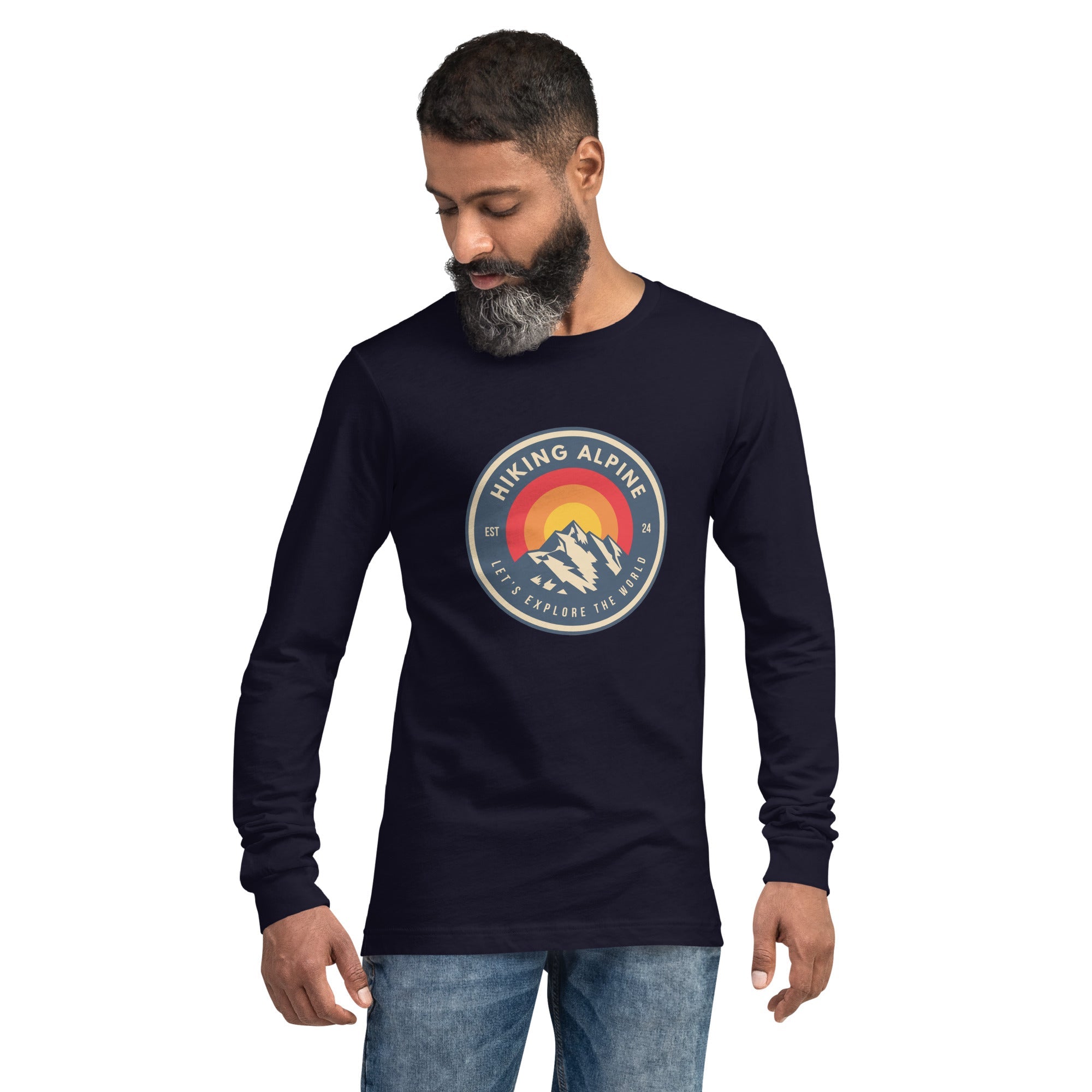 Hiking Alpine Mountains Unisex Long Sleeve Tee-4