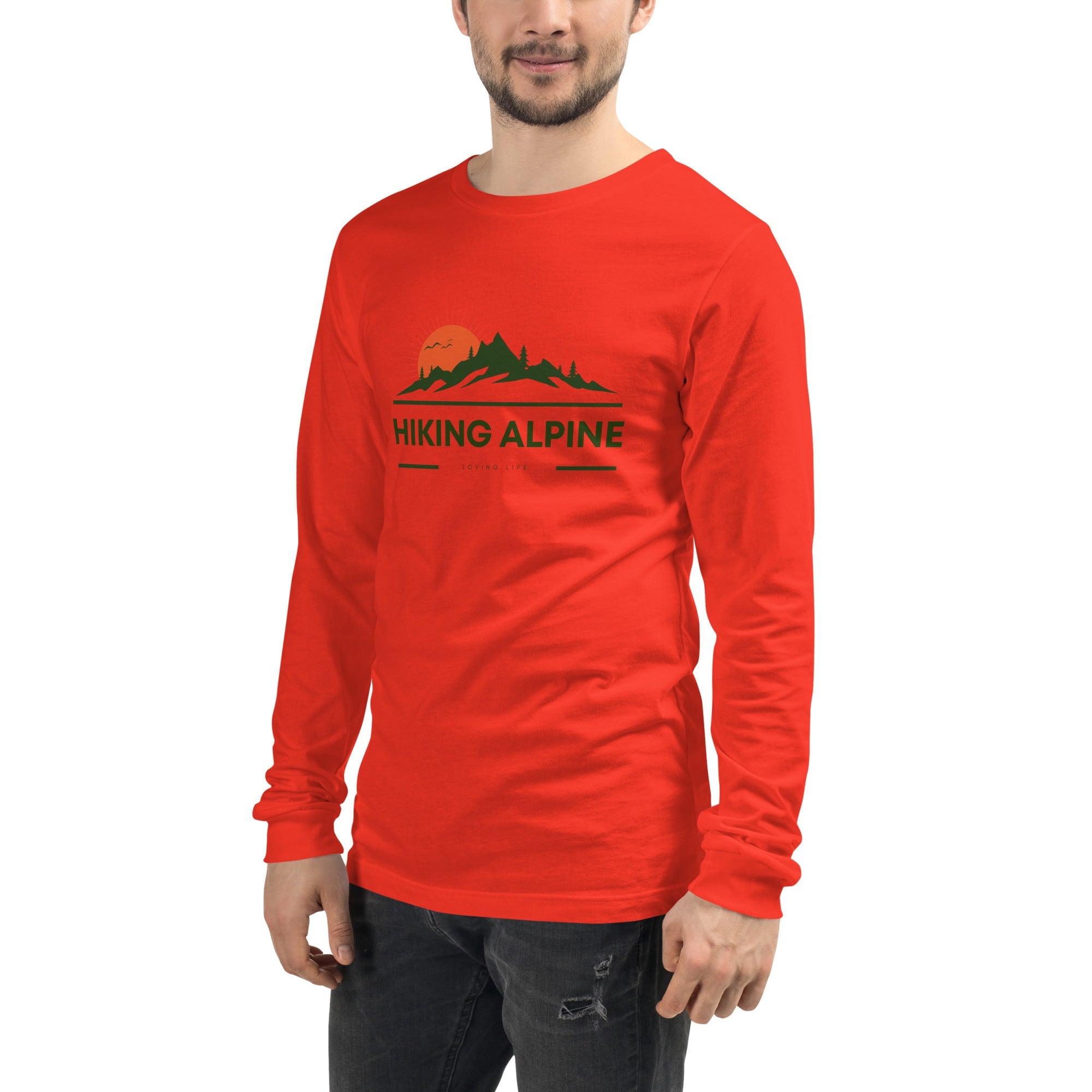 Hiking Alpine Peak Unisex Long Sleeve Tee-5
