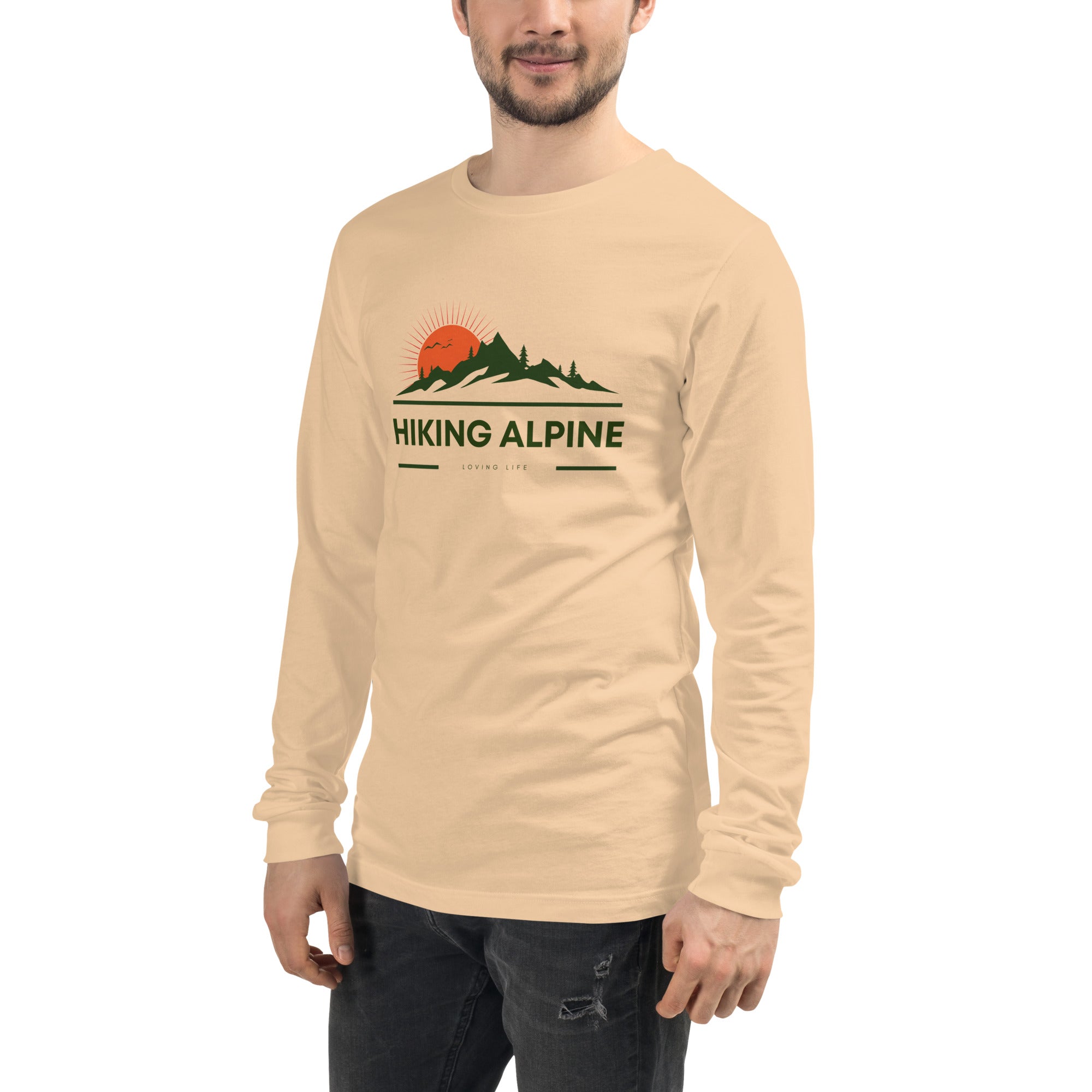 Hiking Alpine Peak Unisex Long Sleeve Tee-11