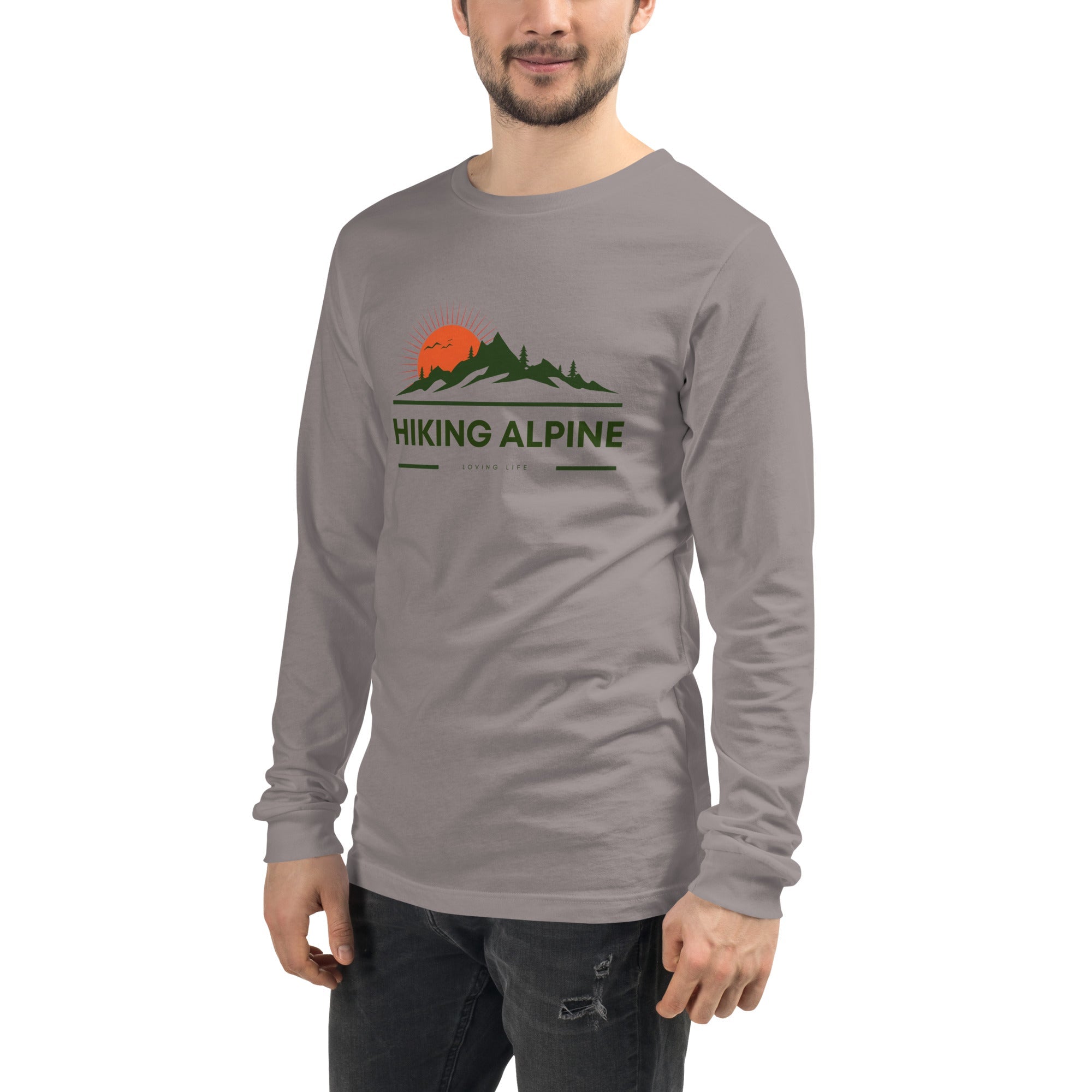 Hiking Alpine Peak Unisex Long Sleeve Tee-8