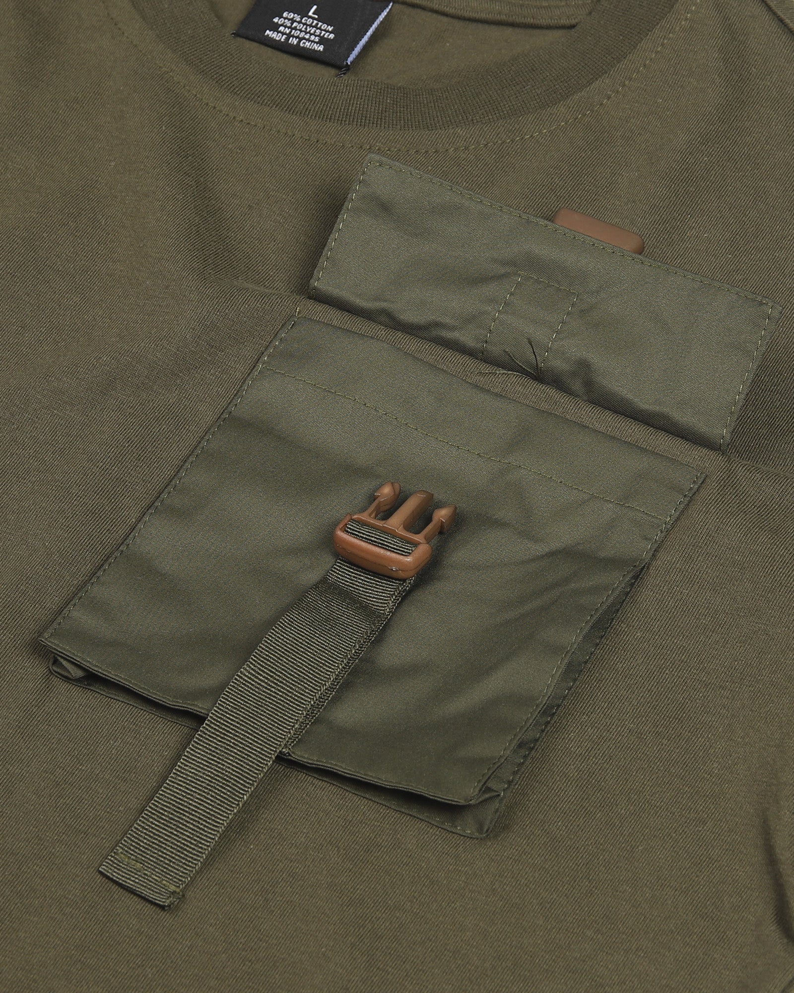 T-shirt Chest Pocket - Urban Hip Hop Streetwear Hipster -3